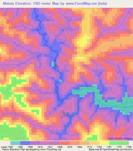 Matutu,Burundi Elevation Map