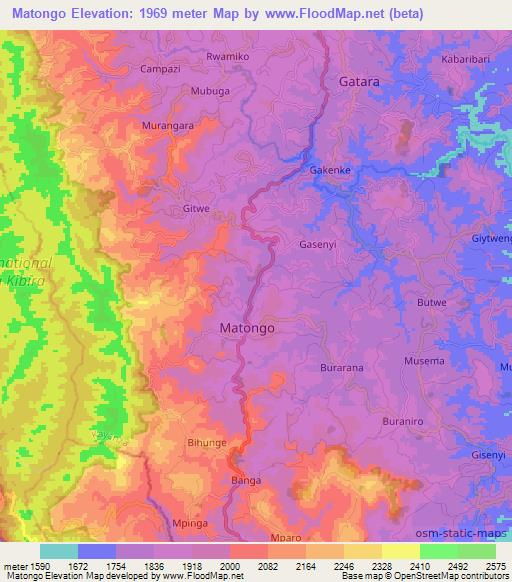 Matongo,Burundi Elevation Map