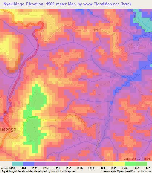 Nyakibingo,Burundi Elevation Map
