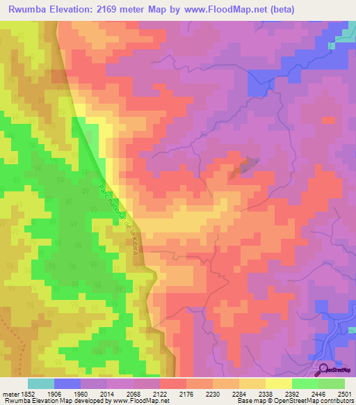 Rwumba,Burundi Elevation Map