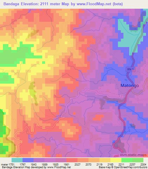 Bandaga,Burundi Elevation Map
