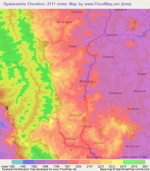Ryakaramba,Burundi Elevation Map