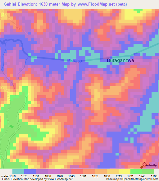 Gahisi,Burundi Elevation Map