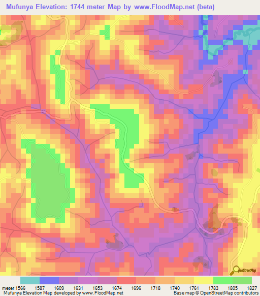 Mufunya,Burundi Elevation Map