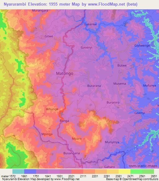 Nyarurambi,Burundi Elevation Map