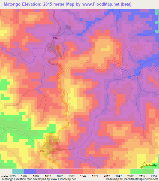 Matongo,Burundi Elevation Map