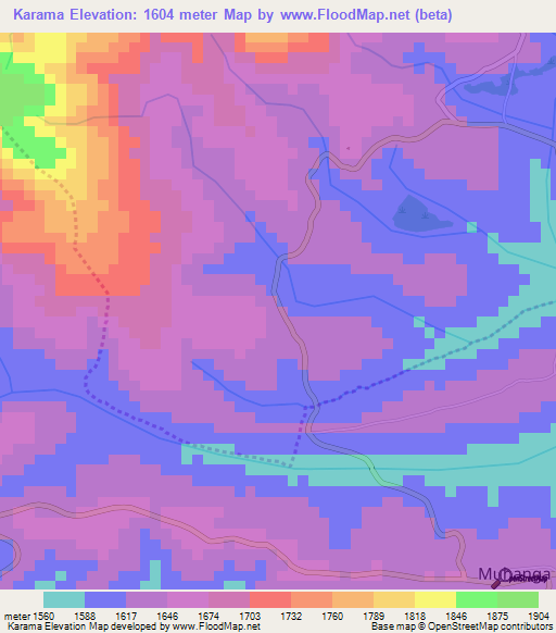 Karama,Burundi Elevation Map