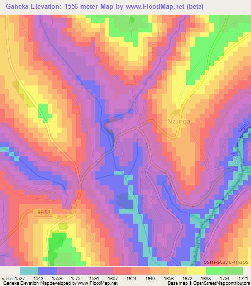 Gaheka,Burundi Elevation Map