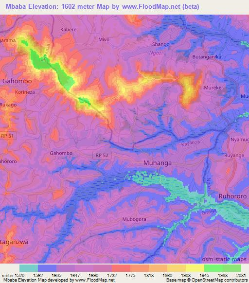 Mbaba,Burundi Elevation Map