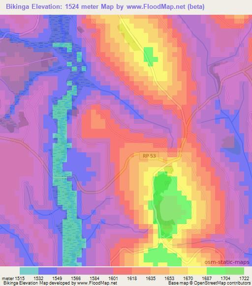 Bikinga,Burundi Elevation Map