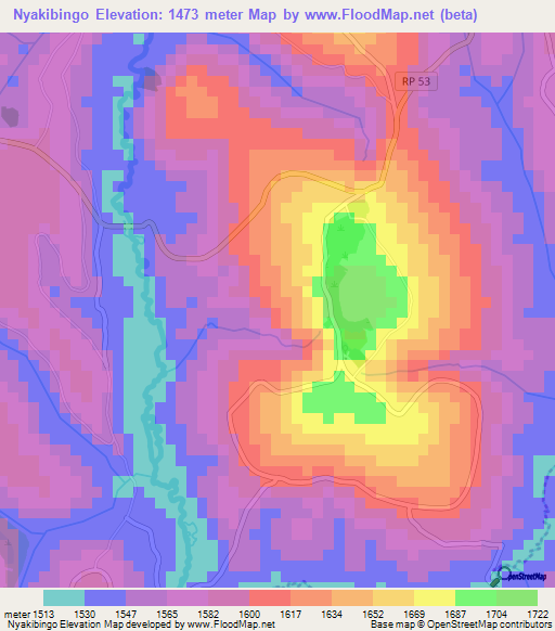 Nyakibingo,Burundi Elevation Map