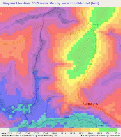 Kinyami,Burundi Elevation Map