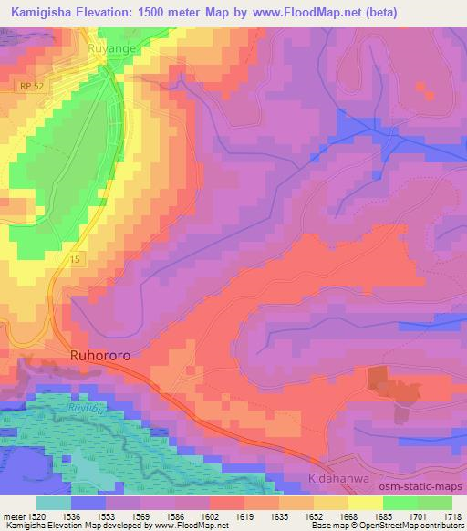 Kamigisha,Burundi Elevation Map