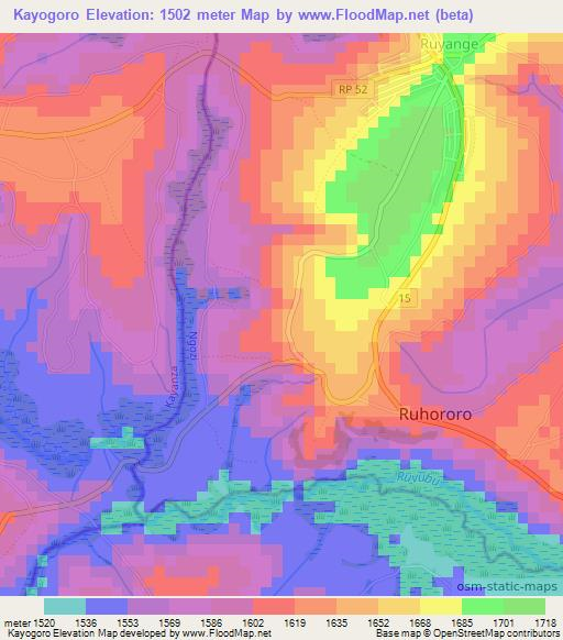 Kayogoro,Burundi Elevation Map