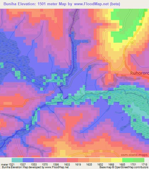 Buniha,Burundi Elevation Map