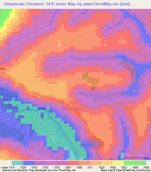 Gitaramuka,Burundi Elevation Map