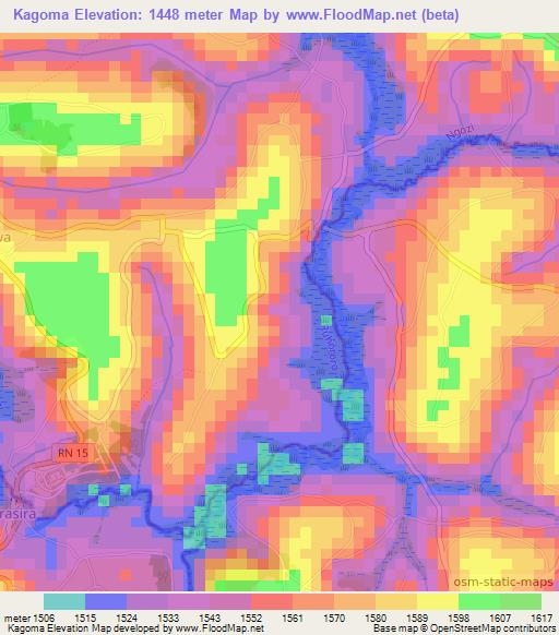 Kagoma,Burundi Elevation Map