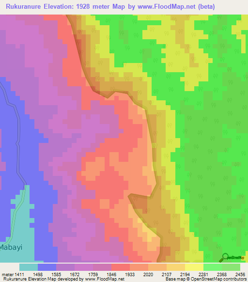 Rukuranure,Burundi Elevation Map