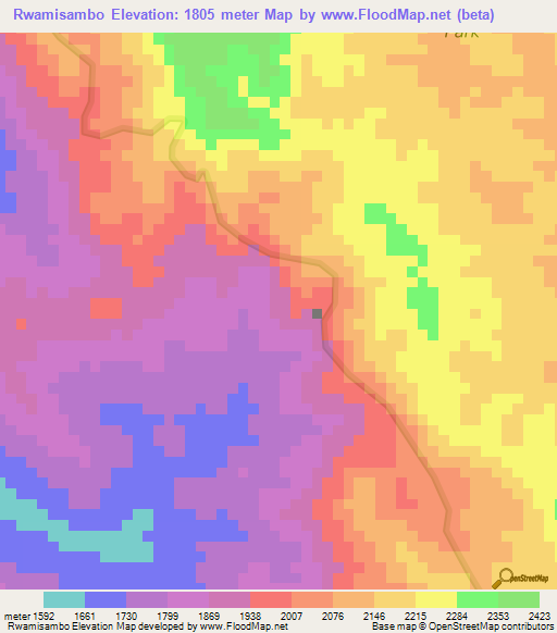 Rwamisambo,Burundi Elevation Map