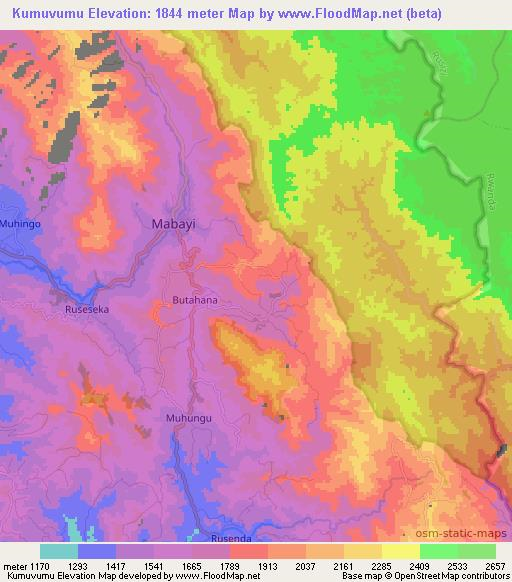 Kumuvumu,Burundi Elevation Map