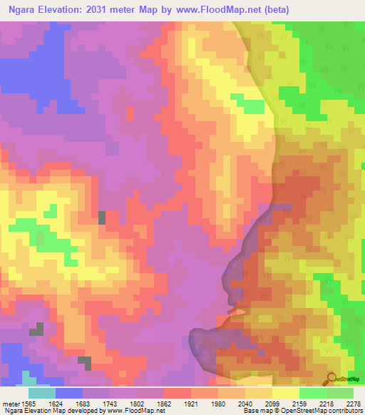 Ngara,Burundi Elevation Map