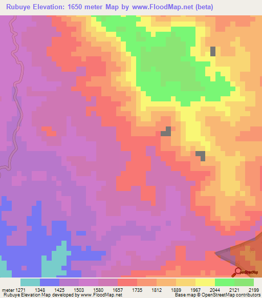 Rubuye,Burundi Elevation Map