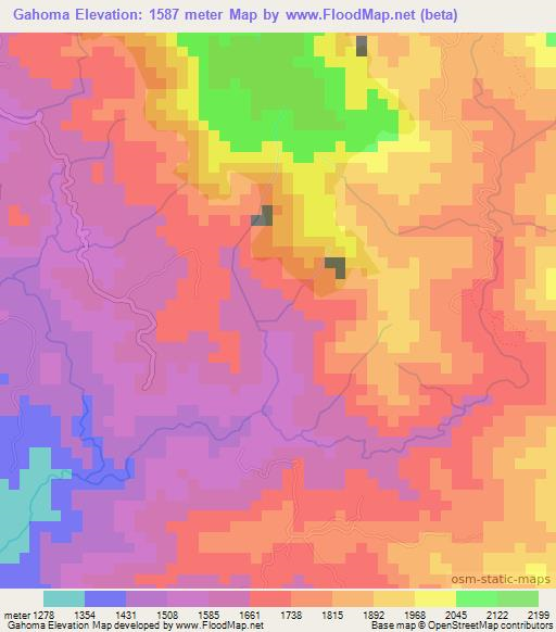 Gahoma,Burundi Elevation Map