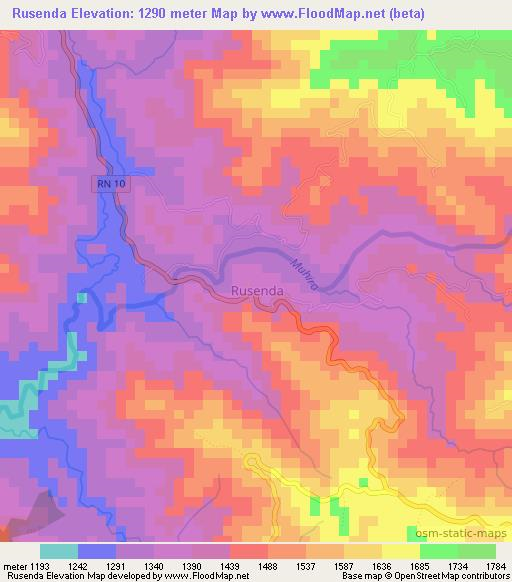 Rusenda,Burundi Elevation Map