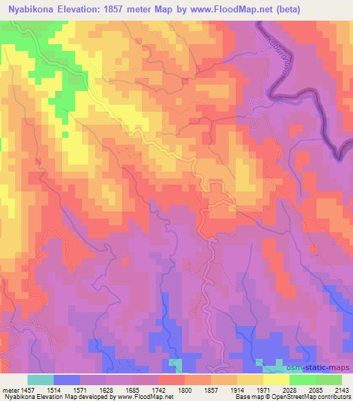 Nyabikona,Burundi Elevation Map