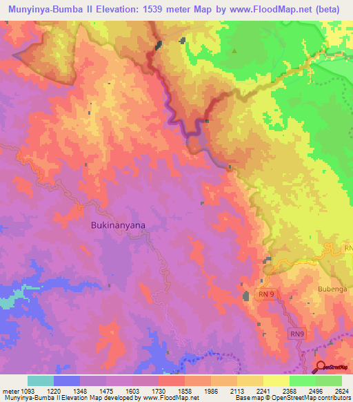 Munyinya-Bumba Il,Burundi Elevation Map