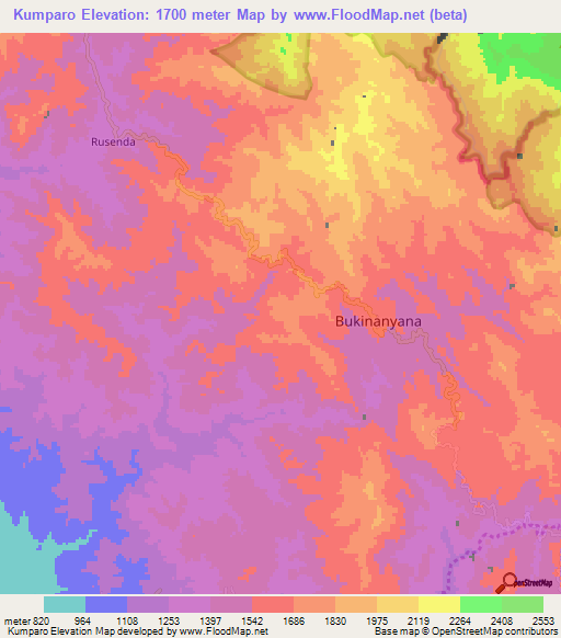 Kumparo,Burundi Elevation Map