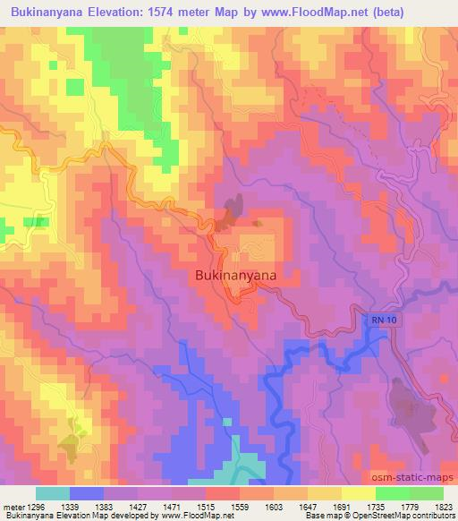 Bukinanyana,Burundi Elevation Map