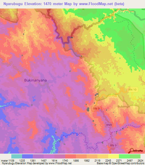 Nyarubugu,Burundi Elevation Map