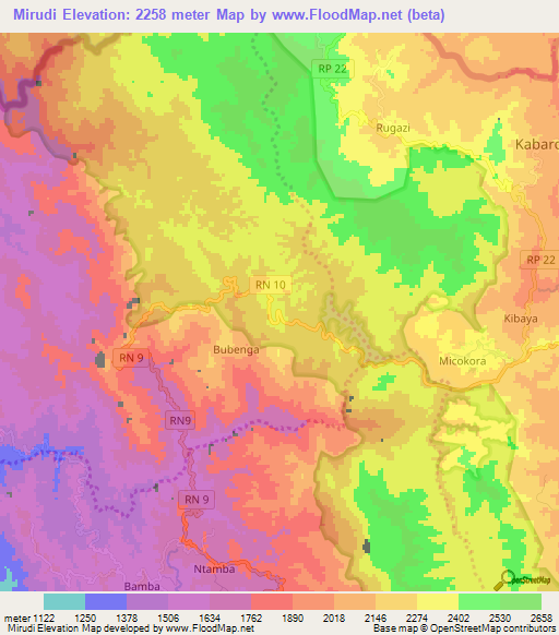 Mirudi,Burundi Elevation Map