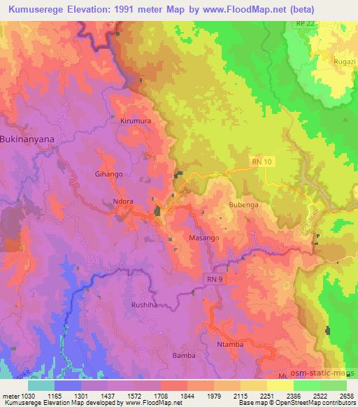 Kumuserege,Burundi Elevation Map