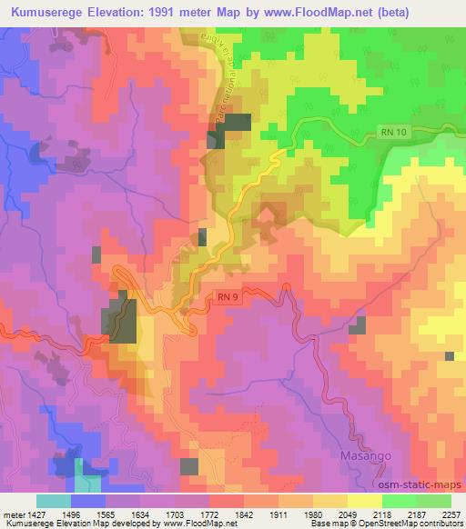 Kumuserege,Burundi Elevation Map