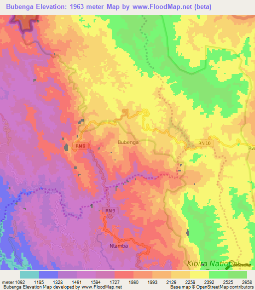 Bubenga,Burundi Elevation Map