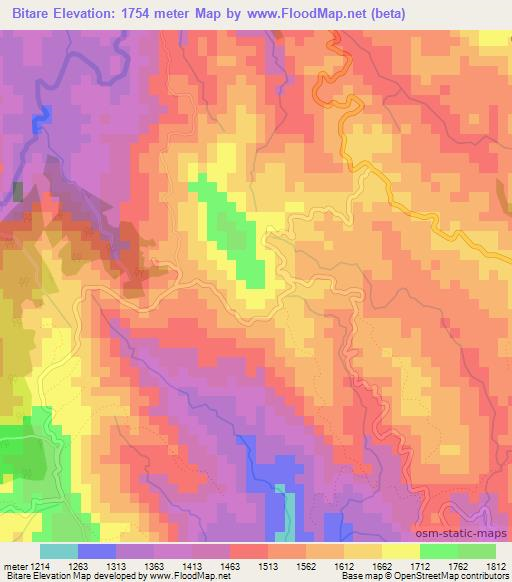 Bitare,Burundi Elevation Map