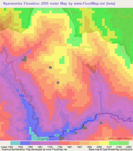 Nyarwumba,Burundi Elevation Map