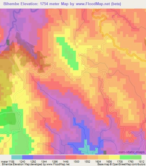 Bihembe,Burundi Elevation Map