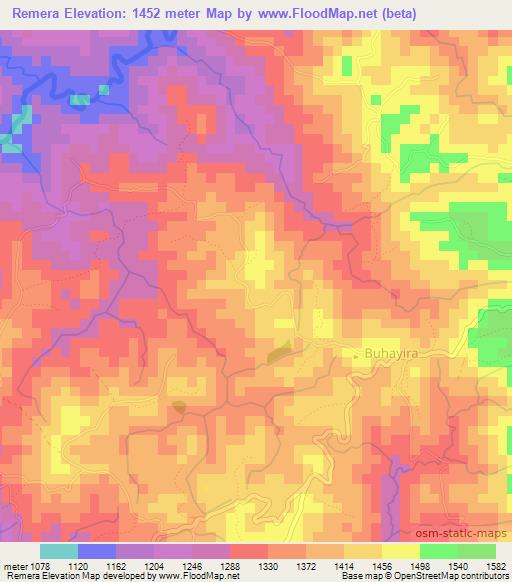 Remera,Burundi Elevation Map