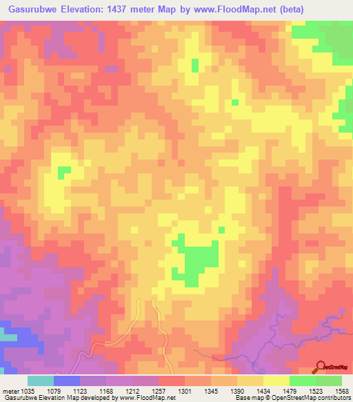 Gasurubwe,Burundi Elevation Map