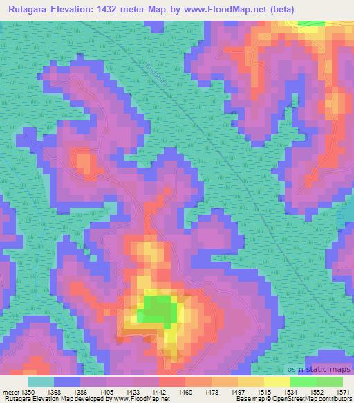 Rutagara,Burundi Elevation Map