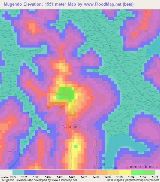 Mugendo,Burundi Elevation Map