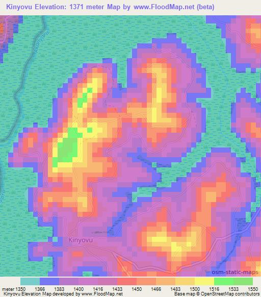 Kinyovu,Burundi Elevation Map