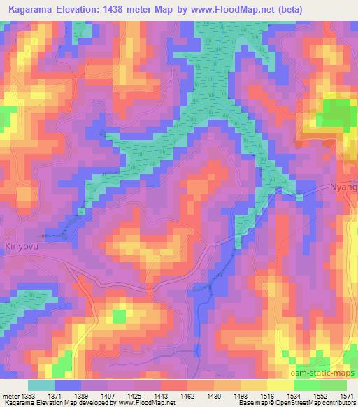 Kagarama,Burundi Elevation Map
