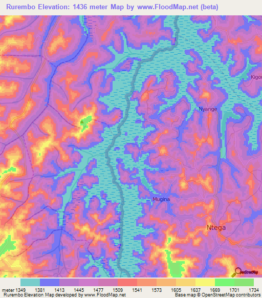 Rurembo,Burundi Elevation Map