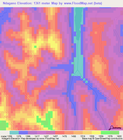 Ndagano,Burundi Elevation Map