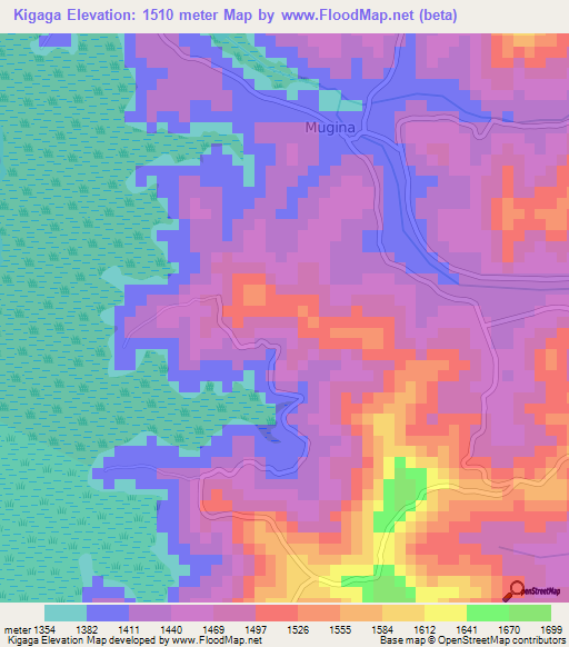 Kigaga,Burundi Elevation Map