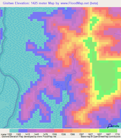Gisitwe,Burundi Elevation Map